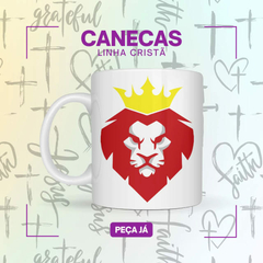 Caneca Porcelana - Leão de Juda l - Cristã - Lojas Áurea