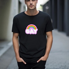 Camiseta Preta Gay Arco Iris - LGBT na internet