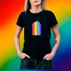 Camiseta Preta Orgulho - Bandeira Orgulho - LGBT