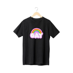 Camiseta Preta Gay Arco Iris - LGBT - comprar online