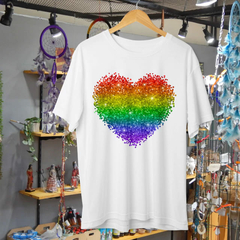 Camiseta Coração - Bandeira Orgulho - LGBT - Lojas Áurea