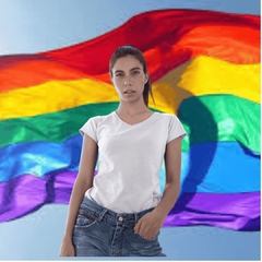 BabyLook Coração - Bandeira Orgulho - LGBT - Unissex