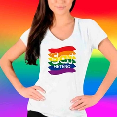 Camiseta Sai Hetero - Bandeira Orgulho - LGBT