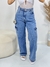 Calça Jeans Wide Leg Cargo na internet