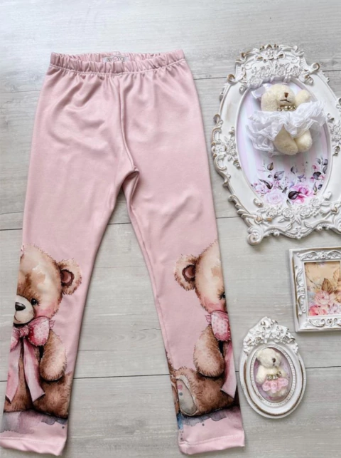 Calça Infantil Rose Ursa Strass térmica Yoyo