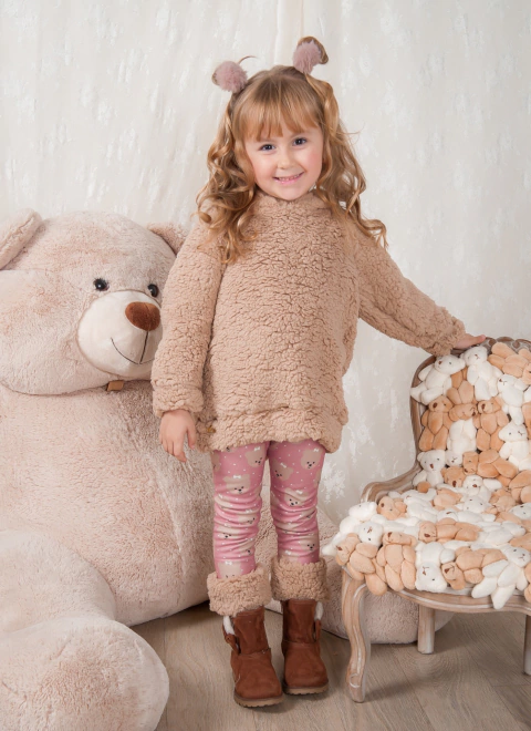 CASACO INFANTIL INVERNO TEDDY BEGE YOYO