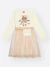 Vestido Cinti Inverno com Tule e Bolsinha Branco Capivara Infantil - Amor de Marias Kids