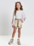 Conjunto Cinti Inverno com Shorts Bege e Blusa Manga Longa Branca Ursinha Floral Infantil - Amor de Marias Kids