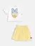 Conjunto Momi com Saia Amarela em Tule e Blusa Branca Daisy com Strass Disney Infantil Verão - Amor de Marias Kids