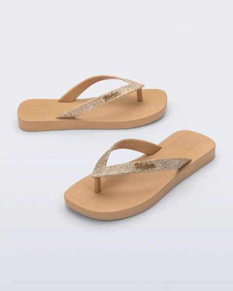 Chinelo Mini Melissa Sun Long Beach II Bege - comprar online
