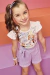 Conjunto Infantil Blusa cachorrinhos com strass e short lilás Infanti