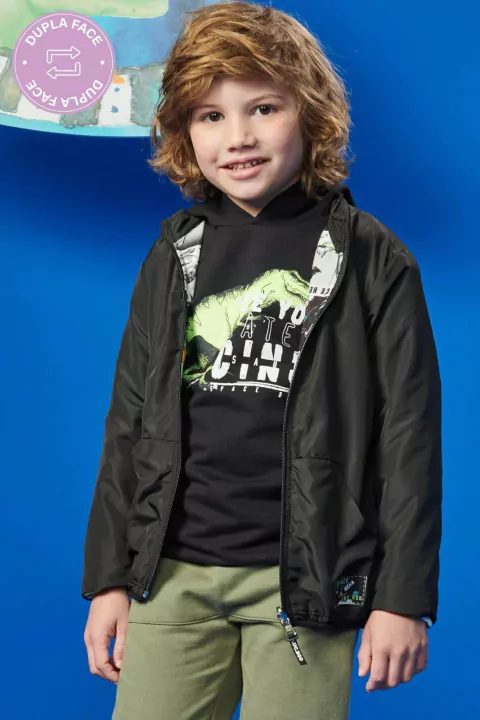 Jaqueta Infantil Menino Lucboo Dupla Face Dino