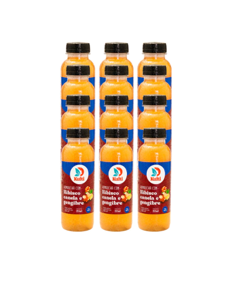 Kombucha Hibisco/Canela/Gengibre (caixa 12) 355mL - Kulti - comprar online