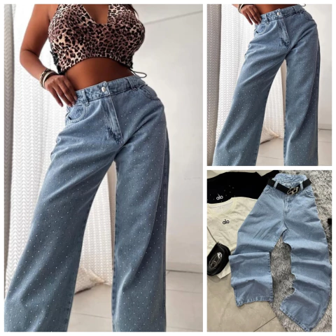 Wideleg Ceniza c/gliters T36 al 54 - comprar online