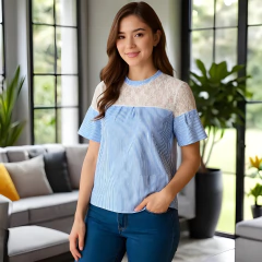 Blusa Chester c/encaje - comprar online