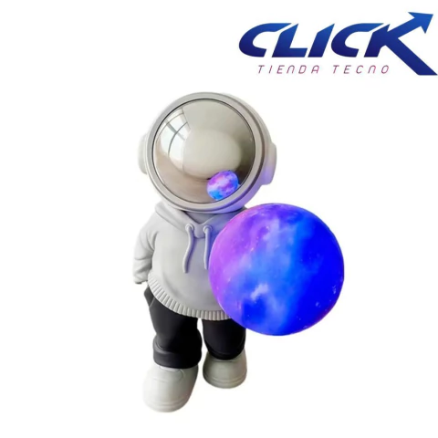 PARLANTE ASTRONAUTA CON ESFERA DE COLORES RECARGABLE