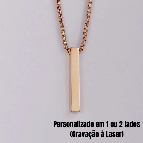 Cordão De Pingente Luxo Personalizado A Laser Nome,Data - comprar online