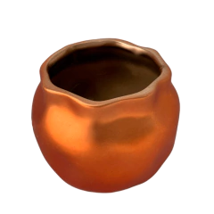 Pote de Cerâmica Cobreado Médio
