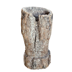 Pilão Decorativo Antigo Base de Fazenda Grande Rachado Gretas Enc.