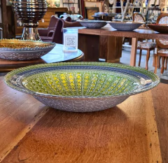 Centro De Mesa Decorativo Grail 40cm Azul Com Verde - Marcenaria Tiradentes - Móveis e Decoração Artesanais de alto padrão