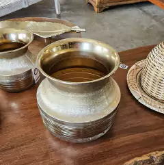 Pote Dourado de Metal Boca Larga Meio Fino Grande - loja online