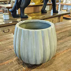 Vaso de Cimento Verde Claro Gomos Pequeno - comprar online