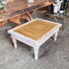 Imagem do Mesa de Centro Ripada Fechada com Patina Branca 1,00mx0,75m