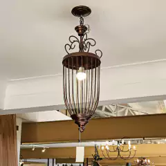 Lustre de Metal Bronze Tipo Gaiola - loja online