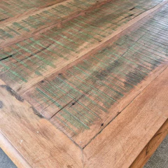 Mesa de Centro Retângular com Pátina Verde e Pés Torneados - comprar online
