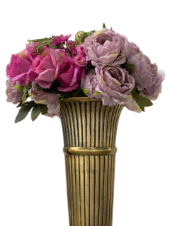 Vaso de Alumínio em Relevo Dourado Fino Alto - comprar online