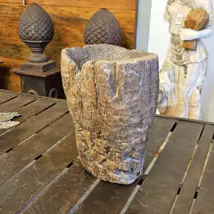 Pilão Base Antigo de Fazenda Pequeno M Encerado - comprar online