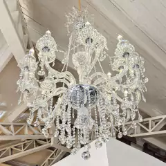 Lustre de Cristal Cromado com Pingentes e 18 Braços - loja online