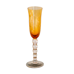 Taça Decorativa com Vidro Cristalino Laranja para Champanhe