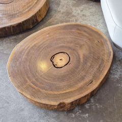 Imagem do Mesa de Centro Bolacha em Tora de Pequiá com Rodinhas CM