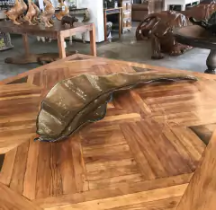 Centro de Mesa Murano Folha Grande New Bronze Apicuado - loja online