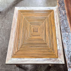 Mesa de Centro Ripada Fechada com Patina Branca 1,00mx0,75m - comprar online