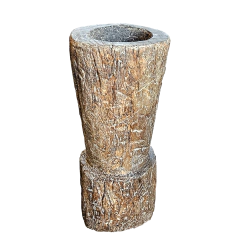 Pilão Decorativo Antigo Base de Fazenda Grande Pé Largo Profundo Enc.