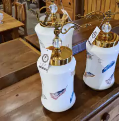 Vaso Decorativo com tampa em Metal e Cristal Grande - comprar online