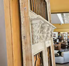 Quadro Porta Decorativa Pátina Branca com Detalhes em Ferro - loja online