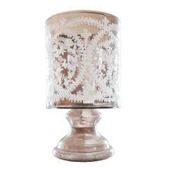 Centro de Mesa Decorativo Transparente de Vidro Desenhado