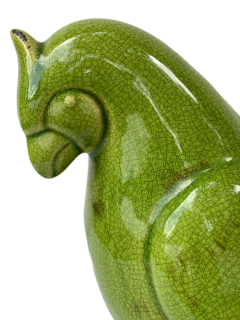 Escultura Cacatua em Cerâmica Verde - comprar online