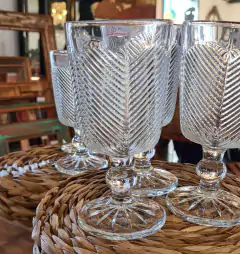 Taça Decorativa de Vidro para Água com Treliças Transparente na internet