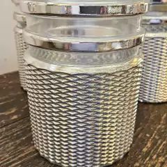 Vaso Decorativo de Vidro com Argolas Prateadas Pequeno - loja online