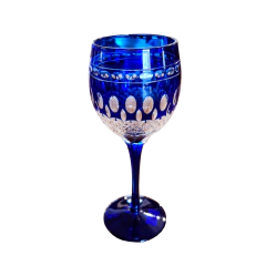 Taça Decorativa de Cristal Azul para Vinho