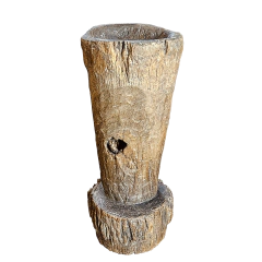 Pilão Decorativo Antigo Base de Fazenda Grande Encerado