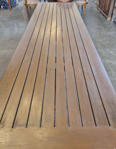 Imagem do Mesa de Jantar Ripada com 2 Pés em Ferro Fundido 2,70x0,80m