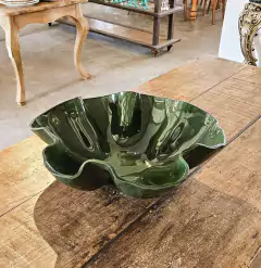 Centro de Mesa Murano Folha Redonda Verde Mata - Marcenaria Tiradentes - Móveis e Decoração Artesanais de alto padrão