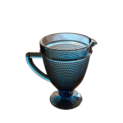 Jarra de Vidro Bico de Jaca Azul com Relevos Bubble