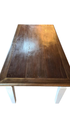Mesa de Jantar com Gaveta e Pés Patina Branco em Demolição - loja online