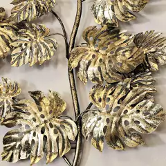Escultura de Metal para Parede Folhas Folheadas - Marcenaria Tiradentes - Móveis e Decoração Artesanais de alto padrão